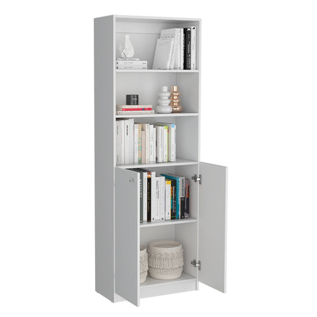 Estantería Lib Home Blanco 62.8x180.6cm con Puertas y Cuatro Entrepaños - BIBLIOTECAS Y ESTANTERIAS | Bylmo