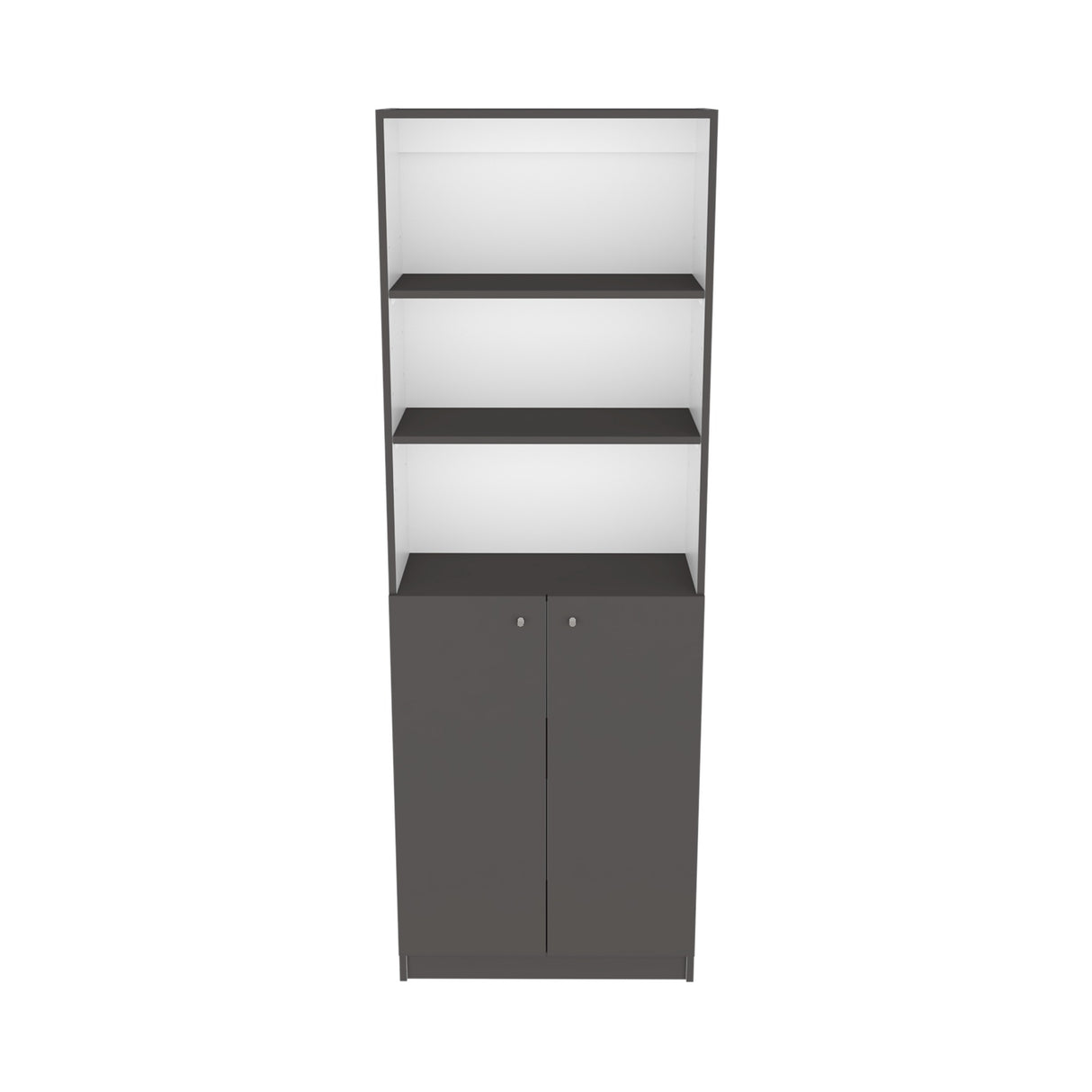 Estantería Home Plomo 62.8x180.6cm con Puertas y Cuatro Entrepaños - Bibliotecas y Estanterías | Bylmo