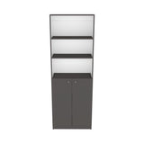 Estantería Home Plomo 62.8x180.6cm con Puertas y Cuatro Entrepaños - Bibliotecas y Estanterías | Bylmo
