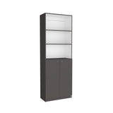 Estantería Home Plomo 62.8x180.6cm con Puertas y Cuatro Entrepaños - Bibliotecas y Estanterías | Bylmo