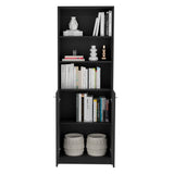 Estantería Home Wengue 62.8x180.6cm con Puertas y Cuatro Entrepaños - Bibliotecas y Estanterías | Bylmo