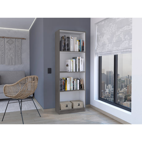 Estantería Home Plomo 62.8x180.6cm con Tres Entrepaños - Bibliotecas y Estanterías | Bylmo