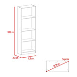 Estantería Lib Home Blanco 62.8x180.6cm con Tres Entrepaños - Bibliotecas y Estanterías | Bylmo