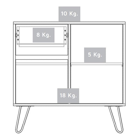 Aparador Zeta Bellota 80x80cm con Tres Cajones y Patas - Cajoneras y Comodas | Bylmo