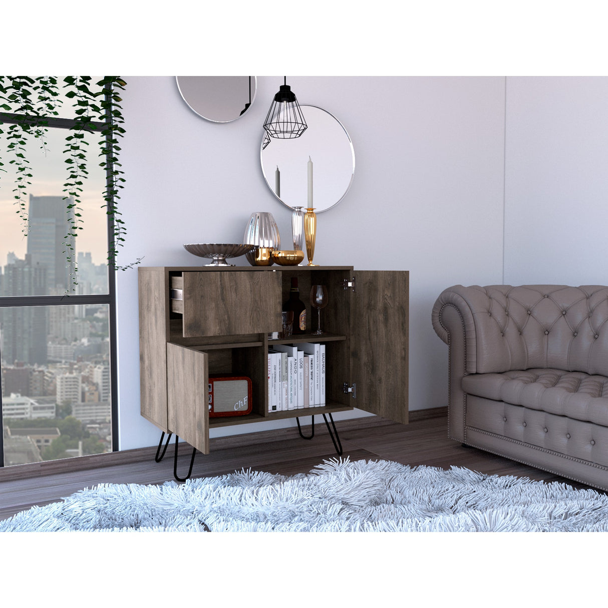 Aparador Zeta Bellota 80x80cm con Tres Cajones y Patas - Cajoneras y Comodas | Bylmo