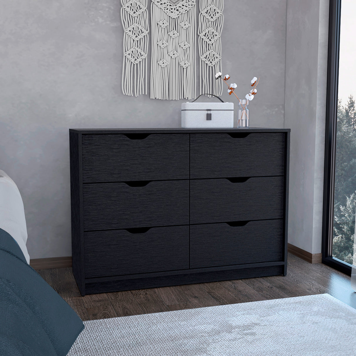 Cómoda Basilea Wengue 107x77.6cm con Cuatro Cajones - Cajoneras y Comodas | Bylmo