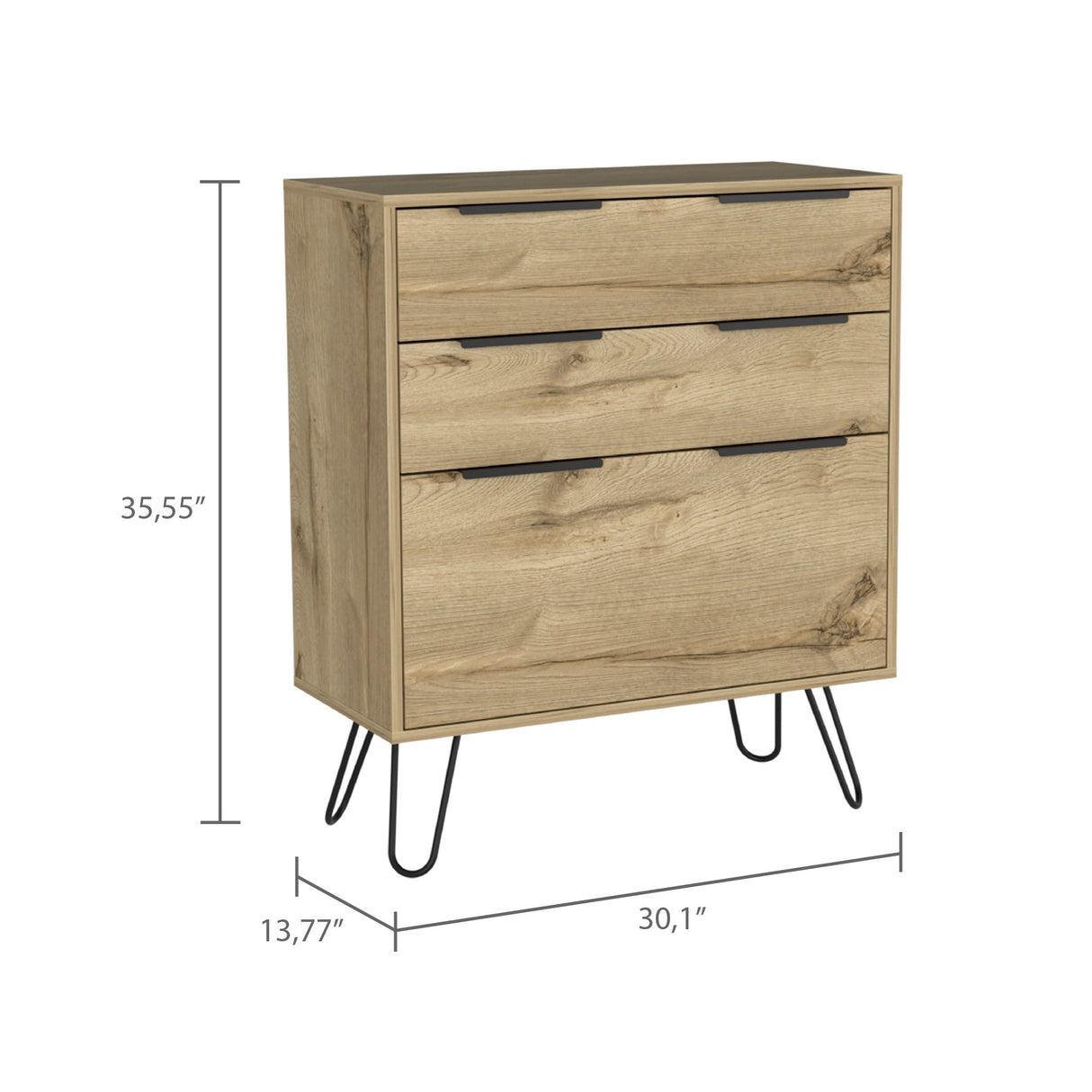 Cómoda Augusta Duna 76.5x90.3cm con Tres Cajones - Cajoneras y Comodas | Bylmo