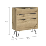 Cómoda Augusta Duna 76.5x90.3cm con Tres Cajones - Cajoneras y Comodas | Bylmo