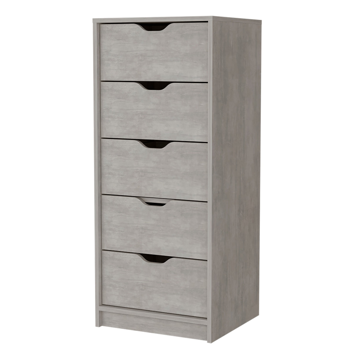 Cómoda Basilea Cemento 45x107.8cm con Cinco Cajones - Cajoneras y Comodas | Bylmo