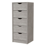 Cómoda Basilea Cemento 45x107.8cm con Cinco Cajones - Cajoneras y Comodas | Bylmo