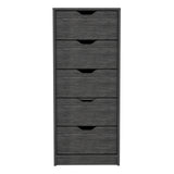 Cómoda Basilea Roble Gris 45x107.8cm con Cinco Cajones - Cajoneras y Comodas | Bylmo