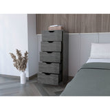 Cómoda Basilea Roble Gris 45x107.8cm con Cinco Cajones - Cajoneras y Comodas | Bylmo