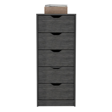 Cómoda Basilea Roble Gris 45x107.8cm con Cinco Cajones - Cajoneras y Comodas | Bylmo