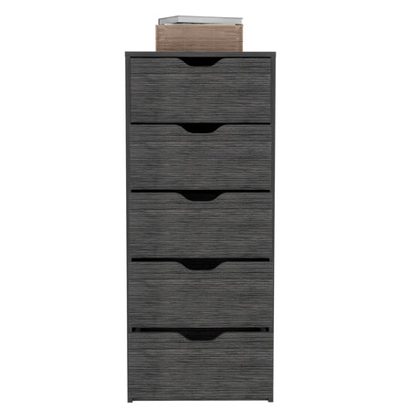 Cómoda Basilea Roble Gris 45x107.8cm con Cinco Cajones - Cajoneras y Comodas | Bylmo