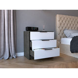 Cómoda Kaia Roble Gris 70x68.7cm Con Tres Cajones - Cajoneras y Comodas | Bylmo