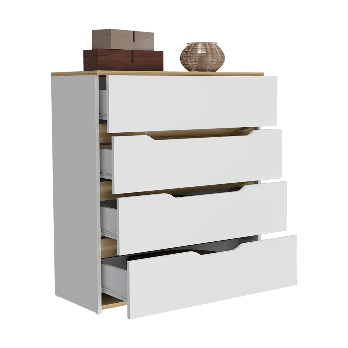 Cómoda Zoe Blanca Nevado 80x89cm con Cuatro Cajones - Cajoneras y Comodas | Bylmo