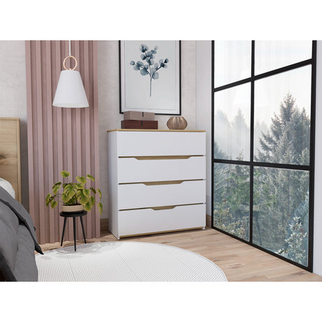 Cómoda Zoe Blanca Nevado 80x89cm con Cuatro Cajones - Cajoneras y Comodas | Bylmo