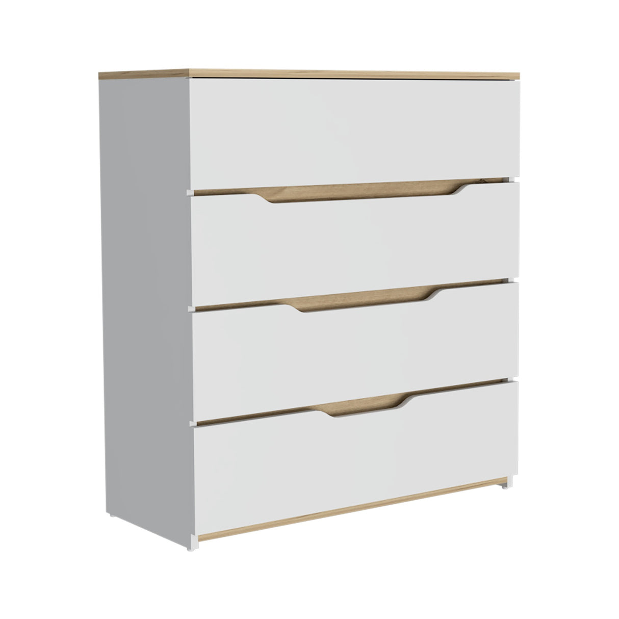 Cómoda Zoe Blanca Nevado 80x89cm con Cuatro Cajones - Cajoneras y Comodas | Bylmo