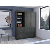 Closet Kenya Roble Gris 150x200.75cm con Tres Cajones - Closets | Bylmo