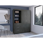 Closet Kenya Roble Gris 150x200.75cm Con Tres Cajones