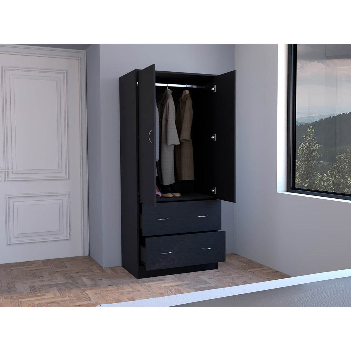 Closet Taly Wengue 78.7x180.1cm con Dos Cajones - Closets | Bylmo