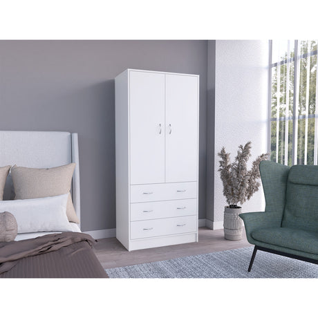 Closet Taly Blanco 78.7x180.1cm con Tres Cajones - Closets | Bylmo
