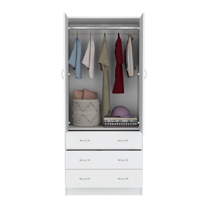 Closet Taly Blanco 78.7x180.1cm Con Tres Cajones