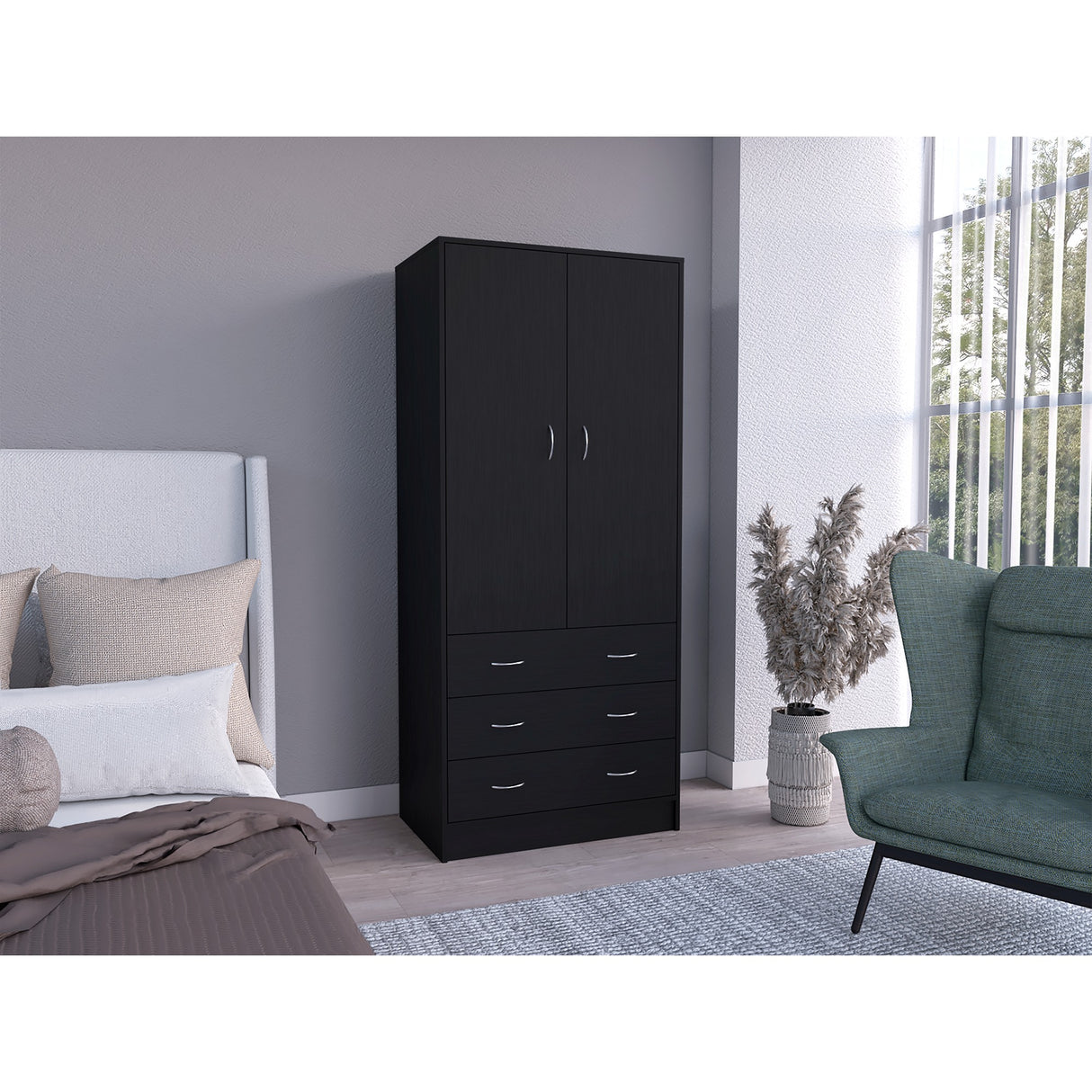 Closet Taly Wengue 78.7x180.1cm con Tres Cajones - Closets | Bylmo