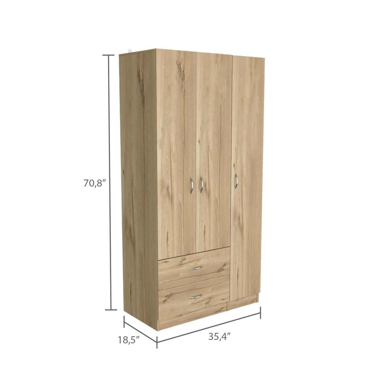 Closet Austral Duna 90x180 cm con Dos Cajones - Closets | Bylmo