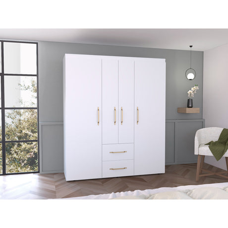 Closet Bariloche Blanco 150.3x177.9cm con Dos Cajones - CLOSETS | Bylmo