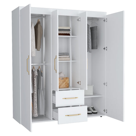 Closet Bariloche Blanco 150.3x177.9cm con Dos Cajones - CLOSETS | Bylmo