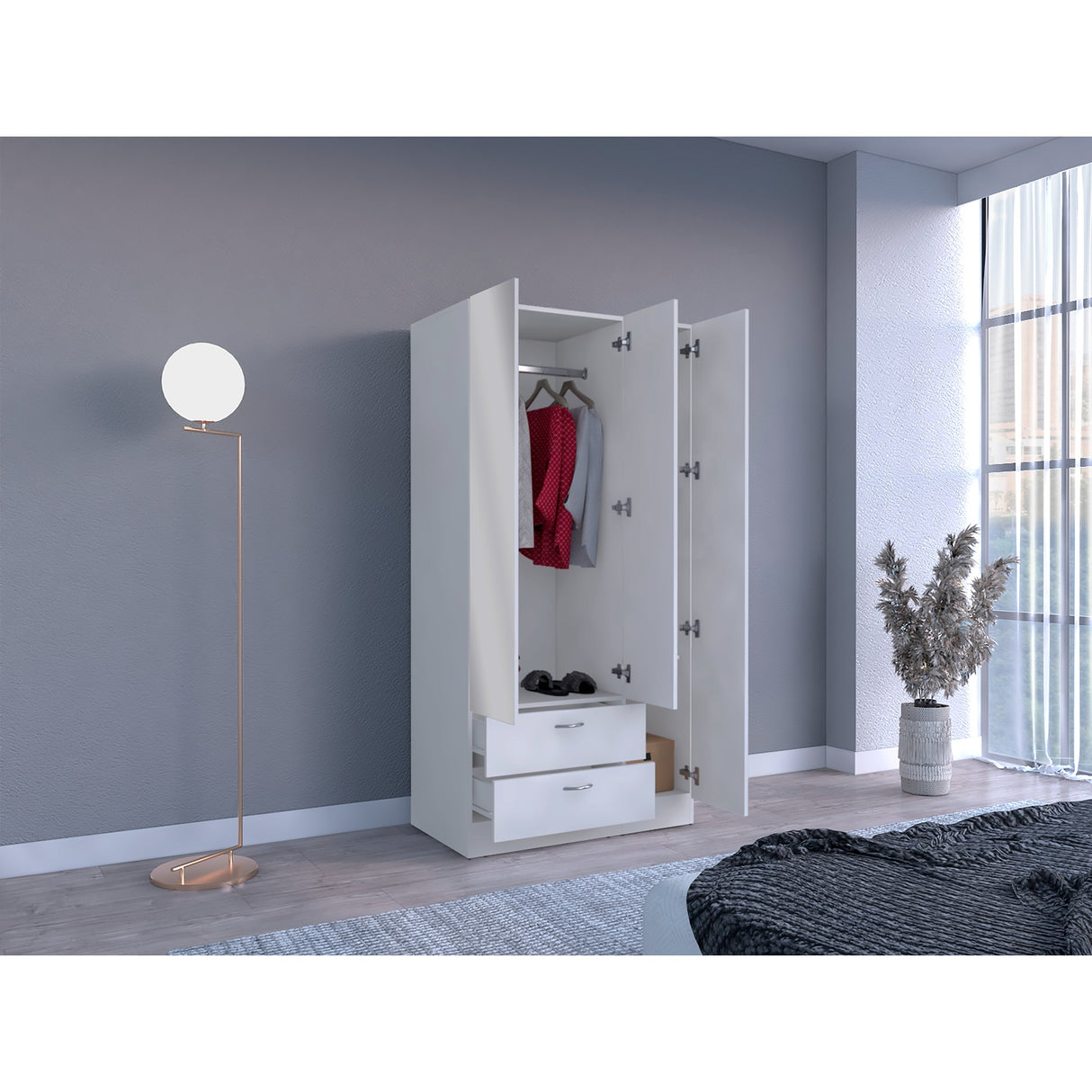 Closet Riverside Blanco 90x180.6 cm con Dos Cajones - Closets | Bylmo