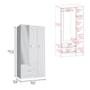 Closet Riverside Blanco 90x180.6 Cm Con Dos Cajones