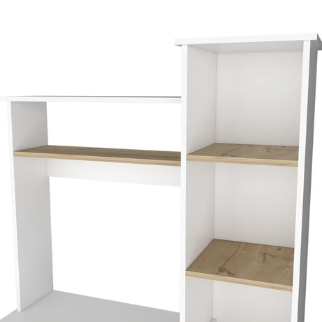 Centro de Computo Heinrich Duna con Blanco 98.5x163.1cm con Organizador de Libros - Escritorios | Bylmo