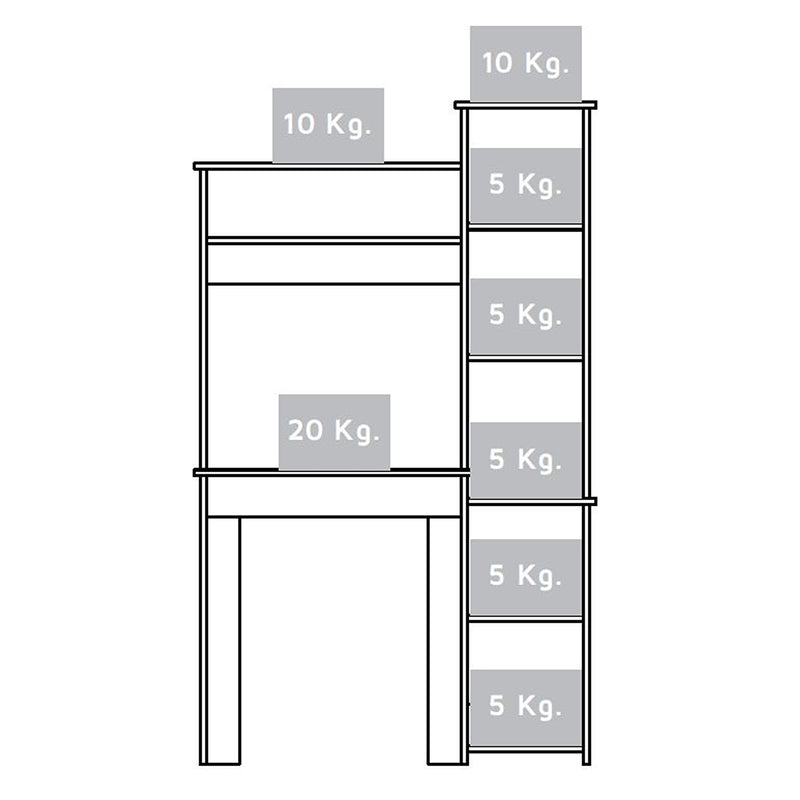 Centro De Computo Heinrich Duna Con Blanco 98.5x163.1cm Con Organizador De Libros