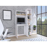 Centro de Computo Heinrich Duna con Blanco 98.5x163.1cm con Organizador de Libros - Escritorios | Bylmo