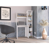 Centro de Computo Heinrich Duna con Blanco 98.5x163.1cm con Organizador de Libros - Escritorios | Bylmo