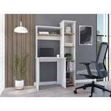 Centro de Computo Heinrich Duna con Blanco 98.5x163.1cm con Organizador de Libros - Escritorios | Bylmo