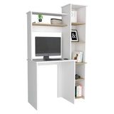 Centro de Computo Heinrich Duna con Blanco 98.5x163.1cm con Organizador de Libros - Escritorios | Bylmo