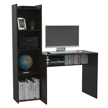 Escritorio Napoli Wengue 127.1x150.05cm con Biblioteca - Escritorios | Bylmo