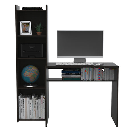 Escritorio Napoli Wengue 127.1x150.05cm con Biblioteca - Escritorios | Bylmo