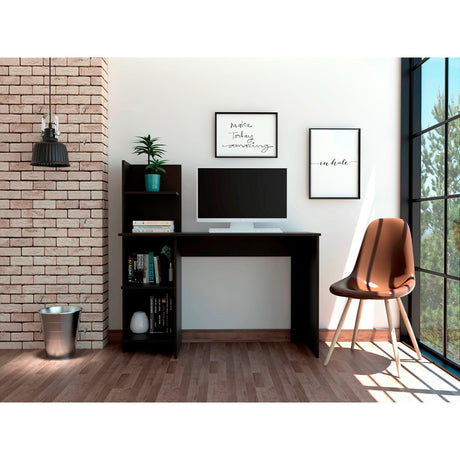 Escritorio Vilna Wengue 120x120.6cm con Organizador de Libros - Escritorios | Bylmo