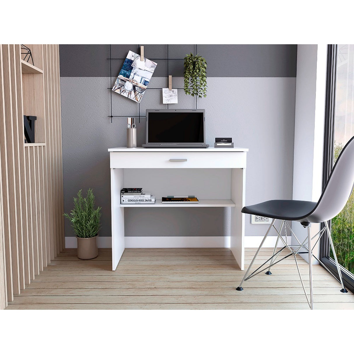 Escritorio Eighty C Blanco 80x73.6cm con Un Cajón - Escritorios | Bylmo