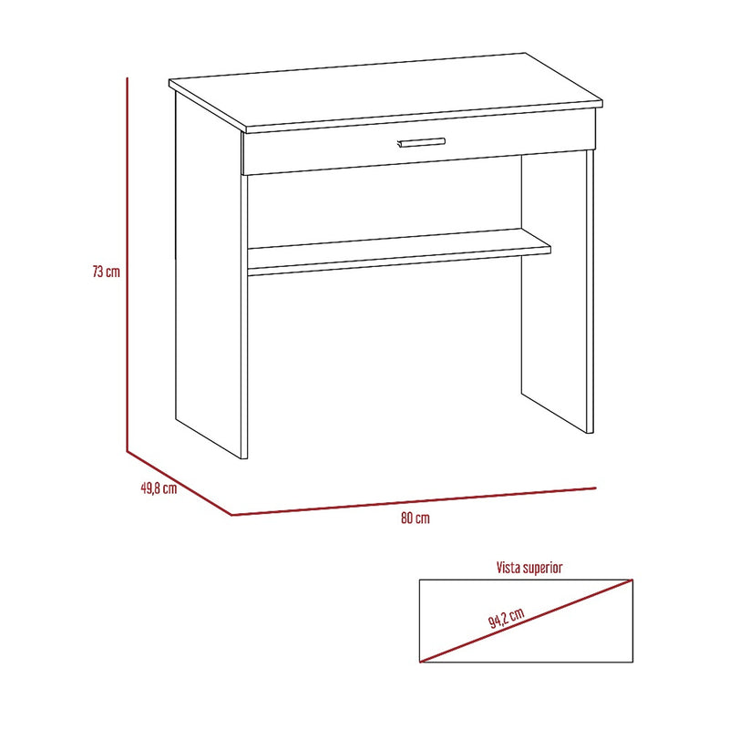 Escritorio Eighty C Blanco 80x73.6cm Con Un Cajón