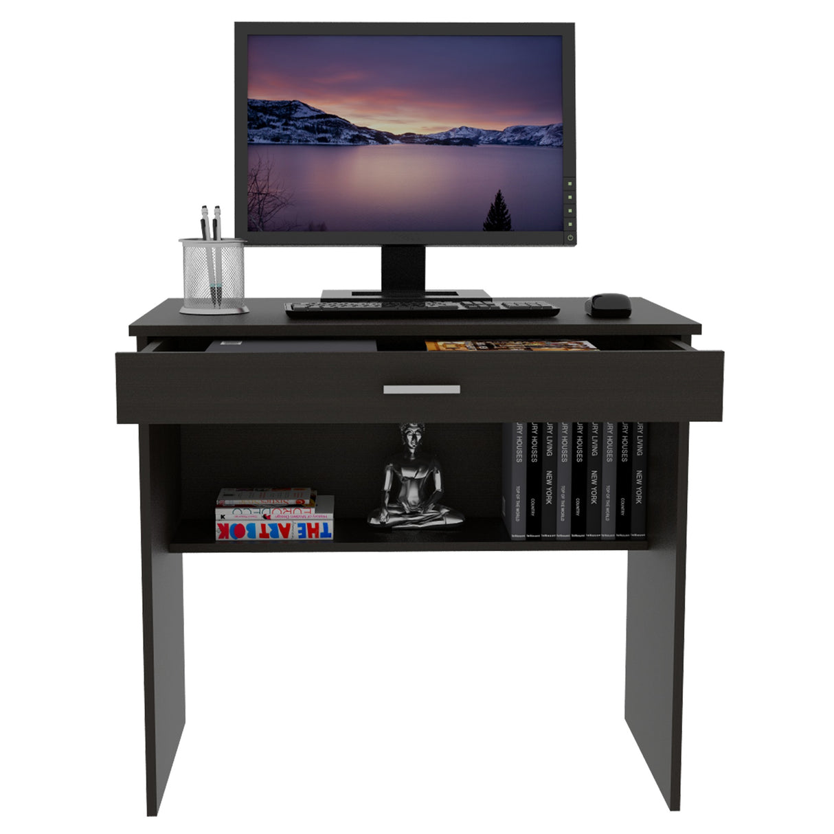 Escritorio Eighty C Wengue 80x73.6cm con Un Cajón - Escritorios | Bylmo