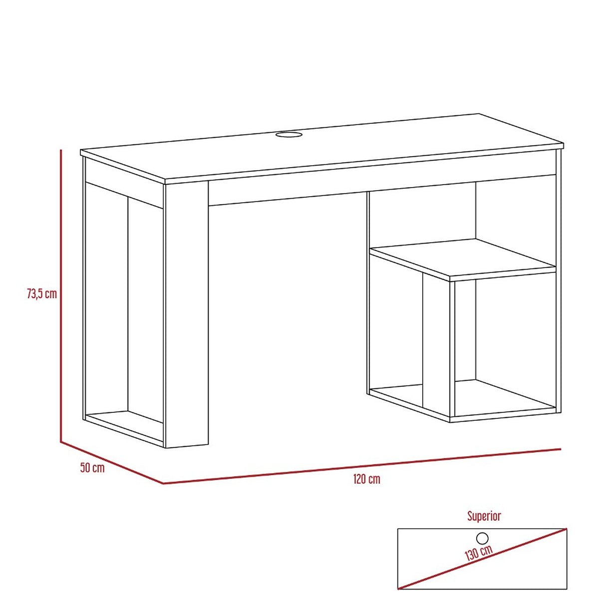 Escritorio Astana Blanco 120x73.5cm Minimalista - Escritorios | Bylmo