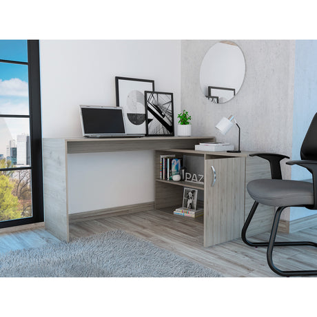 Escritorio Axis Ceniza 151.5x76.5cm con Organizador de Libros - ESCRITORIOS | Bylmo