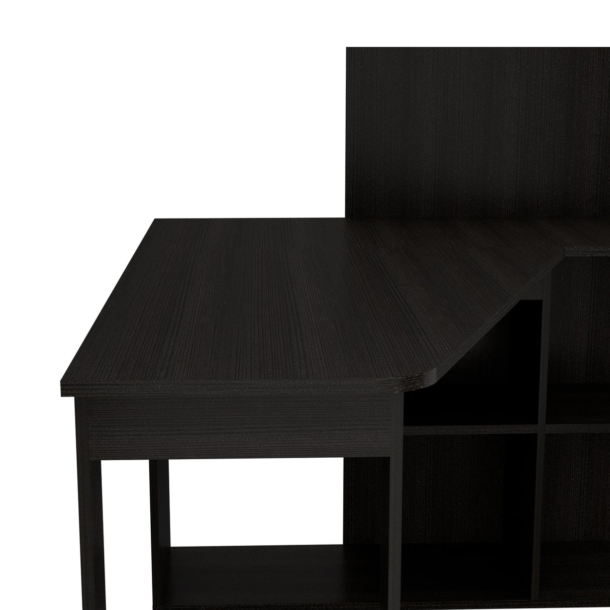 Escritorio en L Masai Wengue 131.5x110.6cm con Organizador de Libros - Escritorios | Bylmo