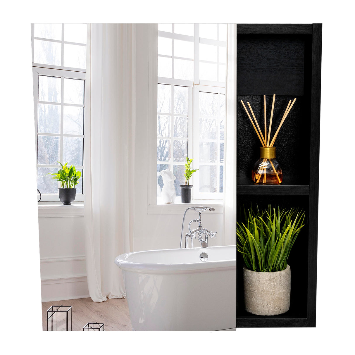 Gabinete de Baño Labelle Wengue 45x49.7cm con Tres Entrepaños - Gabinetes de Baño | Bylmo