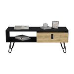 Mesa De Centro Huna Wengue 104x40.4 Cm Con Compartimento